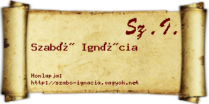 Szabó Ignácia névjegykártya